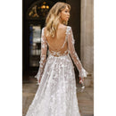 Women Sexy Lace Long Sleeve Evening Dress (Color:White Size:XL)