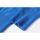 Autumn Winter Solid Color Long-sleeved Knitted Turtleneck Sweater + Skirt Suit (Color:Royal Blue Size:Free Size)