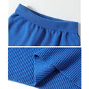 Autumn Winter Solid Color Long-sleeved Knitted Turtleneck Sweater + Skirt Suit (Color:Royal Blue Size:Free Size)