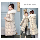 Mid-length Thickening Down Padded Jacket (Color:Champagne Size:M)