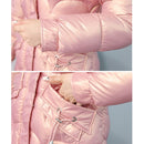 Mid-length Thickening Down Padded Jacket (Color:Champagne Size:M)