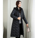 Mid-length Lightweight Down Padded Jacket (Color:Black Size:XXL)