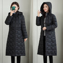 Mid-length Lightweight Down Padded Jacket (Color:Black Size:XXXL)