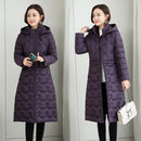 Mid-length Lightweight Down Padded Jacket (Color:Purple Size:XL)