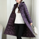 Mid-length Lightweight Down Padded Jacket (Color:Purple Size:XL)