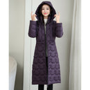 Mid-length Lightweight Down Padded Jacket (Color:Purple Size:XXL)