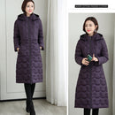 Mid-length Lightweight Down Padded Jacket (Color:Purple Size:XXL)