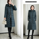 Mid-length Lightweight Down Padded Jacket (Color:Green Size:XXXL)
