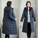 Mid-length Lightweight Down Padded Jacket (Color:Blue Size:XXL)