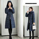 Mid-length Lightweight Down Padded Jacket (Color:Blue Size:XXL)