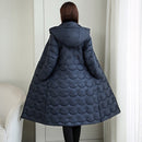 Mid-length Lightweight Down Padded Jacket (Color:Blue Size:XXXL)