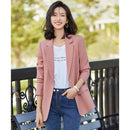 British Style Casual All-match Ladies Blazer (Color:Pink Size:M)