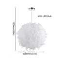 YWXLight 40cm Modern Pendant Light Romantic Ball Shape PVC Feather Hanging Lamp E27/E26 220V For Bedroom Dinning Living Room (Cold White)