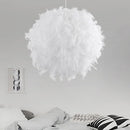 YWXLight 40cm Modern Pendant Light Romantic Ball Shape PVC Feather Hanging Lamp E27/E26 220V For Bedroom Dinning Living Room (Cold White)