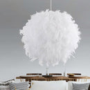 YWXLight 40cm Modern Pendant Light Romantic Ball Shape PVC Feather Hanging Lamp E27/E26 220V For Bedroom Dinning Living Room (Cold White)