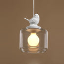 YWXLight Nordic Modern Hanging Lamp Transparent Birdcage Glass Pendant Light LED E27 Ceiling Light Perfect for Kitchen Dining Room Bedroom (Wram White)