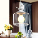 YWXLight Nordic Modern Hanging Lamp Transparent Birdcage Glass Pendant Light LED E27 Ceiling Light Perfect for Kitchen Dining Room Bedroom (Wram White)