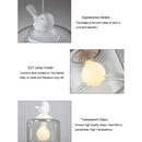 YWXLight Nordic Modern Hanging Lamp Transparent Birdcage Glass Pendant Light LED E27 Ceiling Light Perfect for Kitchen Dining Room Bedroom (Wram White)