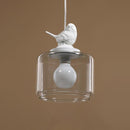 YWXLight Nordic Modern Hanging Lamp Transparent Birdcage Glass Pendant Light LED E27 Ceiling Light Perfect for Kitchen Dining Room Bedroom (Wram White)