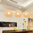 YWXLight Creative Garden Hemp Ball Pendant Light Rattan Art Linen Thread Bird Nest Ball LED Hang Lamp (White)