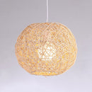 YWXLight Creative Garden Hemp Ball Pendant Light Rattan Art Linen Thread Bird Nest Ball LED Hang Lamp (White)