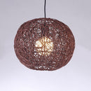 YWXLight Creative Garden Hemp Ball Pendant Light Rattan Art Linen Thread Bird Nest Ball LED Hang Lamp (Brown)