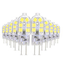 10 PCS YWXLight AC 220-240V G4 3W 12LEDs 2835SMD LED Dimmable Double Needle Transparent Peanut Lamp(Cold White)