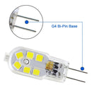 10 PCS YWXLight AC 220-240V G4 3W 12LEDs 2835SMD LED Dimmable Double Needle Transparent Peanut Lamp(Cold White)