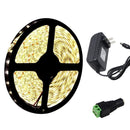 YWXLLight US Plug Waterproof Led Strip Lights SMD 2835 5M 300leds 60leds/m White Flexible Lighting Tape Lights (Warm White)