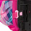 Lovely Double Shoulders School Bag Two-wheeled Rod Backpack Bag with Pen Bag(Rose Red)