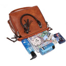 4 in 1 Crazy Horse Texture PU Leather Shoulder Bag Ladies Handbag Messenger Bag with Tassel (Black)