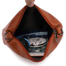 4 in 1 Crazy Horse Texture PU Leather Shoulder Bag Ladies Handbag Messenger Bag with Tassel (Black)