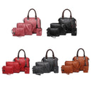 4 in 1 Crazy Horse Texture PU Leather Shoulder Bag Ladies Handbag Messenger Bag with Tassel (Black)