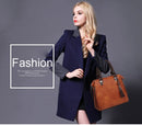 4 in 1 Crazy Horse Texture PU Leather Shoulder Bag Ladies Handbag Messenger Bag with Tassel (Black)