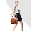 4 in 1 Crazy Horse Texture PU Leather Shoulder Bag Ladies Handbag Messenger Bag with Tassel (Black)