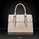 5 in 1 Diamond Texture PU Shoulder Bag Printed Flower Ladies Handbag Messenger Bag (White)