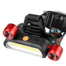 YWXLight 2000 Lumens Adjustable Brightness Rechargeable 3 Modes LED Headlights (Red)