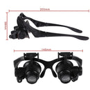 YWXLight Headband Eyewear Magnifier Loupe Jeweler Magnifying Glasses Tool Set with LED Light