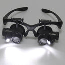 YWXLight Headband Eyewear Magnifier Loupe Jeweler Magnifying Glasses Tool Set with LED Light