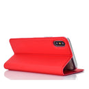 Ultra-thin Pressed Magnetic Card TPU+PU Leather Case for iPhone X / XS, with Card Slot & Holder (Rose Gold)