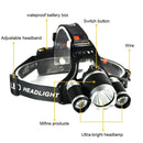 YWXLight T6 6000 - 6500K LED Headlight USB Rechargeable Head Light 4 Modes Fishing Lamp
