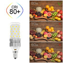 YWXLight E12 LED Bulbs, 8W LED Candelabra Bulb 70 Watt Equivalent, 700lm, Decorative Candle Base E27 Corn Non-Dimmable LED Chandelier Bulbs LED Lamp 4PCS (Cold white)
