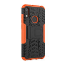 Tire Texture TPU+PC Shockproof Phone Case for Huawei Honor 8A / Y6 2019, with Holder (Orange)
