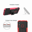 Tire Texture TPU+PC Shockproof Phone Case for Huawei Honor 8A / Y6 2019, with Holder (Pink)