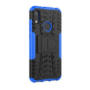 Tire Texture TPU+PC Shockproof Phone Case for Huawei Honor 8A / Y6 2019, with Holder (Blue)