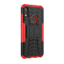 Tire Texture TPU+PC Shockproof Phone Case for Huawei Honor 8A / Y6 2019, with Holder (Red)