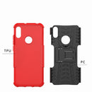 Tire Texture TPU+PC Shockproof Phone Case for Huawei Honor 8A / Y6 2019, with Holder (Red)