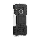 Tire Texture TPU+PC Shockproof Phone Case for Huawei Honor 8A / Y6 2019, with Holder (White)