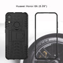 Tire Texture TPU+PC Shockproof Phone Case for Huawei Honor 8A / Y6 2019, with Holder (White)