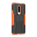 Tire Texture TPU+PC Shockproof Phone Case for OnePlus 7, with Holder (Orange)